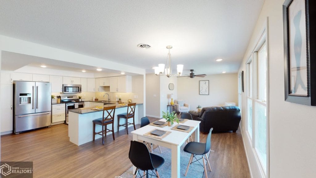 kitchen and living room